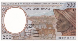 Central African States, 500 Francs, 2000, UNC(-), p101c
C for Congo
