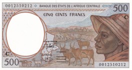Central African States, 500 Francs, 2000, UNC, p101Cg
C for Congo