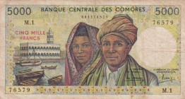 Comoros, 5.000 Francs, 1984/2005, FINE, p12a