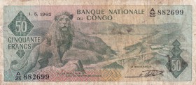 Congo Democratic Republic, 50 Francs, 1962, FINE, p5a