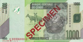 Congo Democratic Republic, 1.000 Francs, 2013, UNC, p101s, SPECIMEN