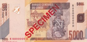 Congo Democratic Republic, 5.000 Francs, 2013, UNC, p102s, SPECIMEN