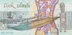 Cook Islands, 3 Dollars, 1992, UNC, p6
Commemorative banknote