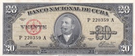 Cuba, 20 Pesos, 1960, UNC, p80c
Black serial number