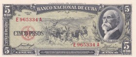 Cuba, 5 Pesos, 1958, UNC, p91a