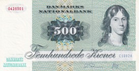 Denmark, 500 Kroner, 1972, AUNC, p52a
Denmarks Nationalbank