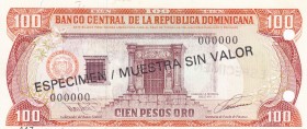 Dominican Republic, 100 Pesos Oro, 1993, UNC, p144s, SPECIMEN
ESPECIMEN / MUESTRA SIN VALOR
