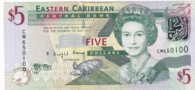 East Caribbean States, 5 Dollars, 2008, UNC, p47
There is a deck.