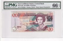 East Caribbean States, 20 Dollars, 2008, UNC, p49a
PMG 66 EPQ