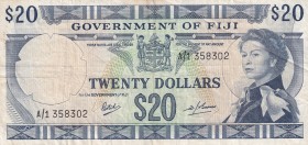 Fiji, 20 Dollars, 1969, VF, p63a
Queen Elizabeth II. Potrait