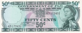 Fiji, 50 Cents, 1971, AUNC, p64a
Queen Elizabeth II. Potrait