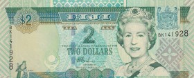 Fiji, 2 Dollars, 2002, UNC, p104a
Queen Elizabeth II. Potrait
