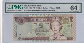 Fiji, 5 Dollars, 2002, UNC, p105b
PMG 64 EPQ