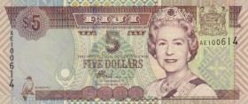 Fiji, 5 Dollars, 2002, UNC, p105b
Queen Elizabeth II. Potrait