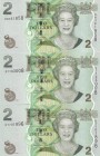 Fiji, 2 Dollars, 2011, UNC, p109b, (Total 3 banknotes)
Queen Elizabeth II. Potrait