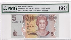Fiji, 5 Dollars, 2012, UNC, p110b
PMG 66 EPQ