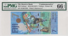 Fiji, 7 Dollars, 2016 (2017), UNC, p120a
PMG 66 EPQ, Commemorative banknot