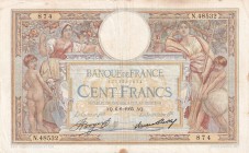 France, 100 Francs, 1935, VF, p78c
There are pinholes and light spots.