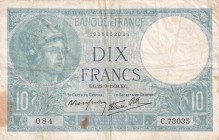 France, 10 Francs, 1939, FINE, p84
There are pinholes and light spots.