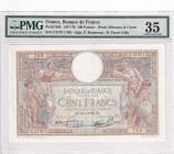 France, 100 Francs, 1938, VF, p86b
PMG 35