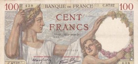 France, 100 Francs, 1940, VF(+), p94
There are pinholes