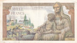 France, 1.000 Francs, 1942, VF, p102