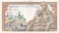 France, 1.000 Francs, 1942, VF(+), p102
There are pinholes