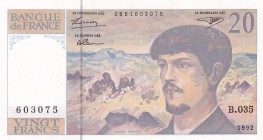 France, 20 Francs, 1992, UNC, p151f
Claude Debussy
