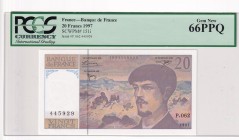 France, 20 Francs, 1997, UNC, p151i
PCGS 66 PPQ