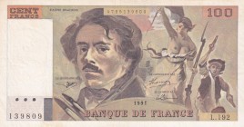 France, 100 Francs, 1991, VF, p154e