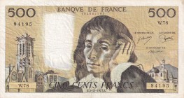 France, 500 Francs, 1977, VF(-), p156d
