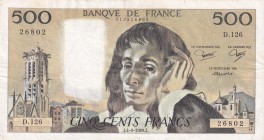 France, 500 Francs, 1980, VF, p156e