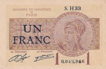 France, 1 Francs, 1922, XF,
Chambre de Commerce de Paris