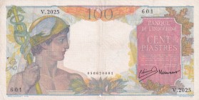 French Indo-China, 100 Piastres, 1947/1954, VF, p82
There are pinhole.