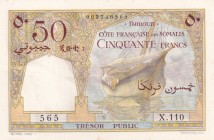 French Somaliland, 50 Francs, 1952, UNC, p25
Djibouti, Has rust