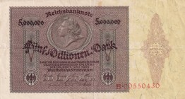 Germany, 5 Millionen Mark, 1923, VF, p90