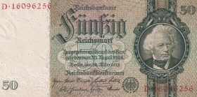 Germany, 50 Reichsmark, 1933, AUNC, p182a
8 digit serial #