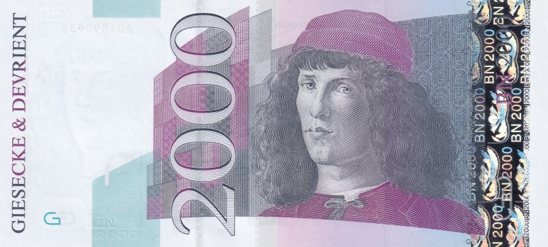 Germany, 2000 BN, UNC, TEST NOTE
Giesecke & Devrient