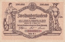 Germany, 200.000 Mark, 1923, XF,