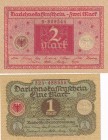 Germany, 1-2 Mark, 1920, UNC, p58, p59, (Total 2 banknotes)