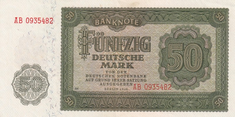 Germany - Democratic Republic, 50 Deutsche Mark, 1948, AUNC, p14b