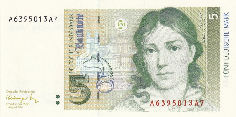 Germany - Federal Republic, 5 Mark, 1991, UNC, p37