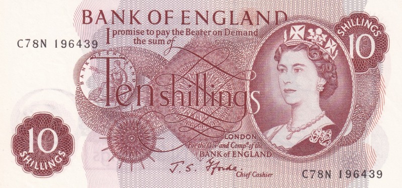 Great Britain, 10 Shillings, 1966/1970, UNC, p373c
Queen Elizabeth II. Potrait