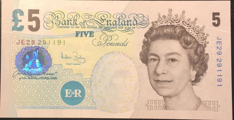 Great Britain, 5 Pounds, 2004, UNC, p391c
Queen Elizabeth II Portrait, Bailey S...