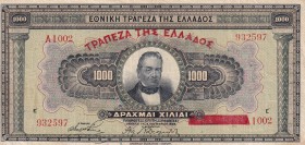 Greece, 1.000 Drachmai, 1926, XF(-), p100b