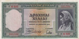 Greece, 1.000 Drachmai, 1939, XF, p110a