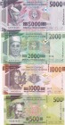 Guinea, 500-1000-2000-5000 Francs, UNC,
500 Francs, 2018, pNew; 1000 Francs, 2017, pNew; 2000 Francs, 2018, pNew, 5000 Francs, 2015, p49