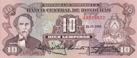 Honduras, 10 Lempiras, 1989, UNC, p64b