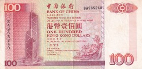 Hong Kong, 100 Dollars, 2000, VF, p331f