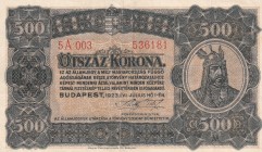Hungary, 500 Korona, 1923, VF, p74